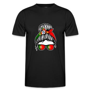 Portugiese Portugiesisches Portugal - Männer Funktions-T-Shirt - Schwarz - Vorne - AI Model Male 178 dark (178cm)