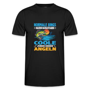 Normale Jungs machen Hausaufgaben coole Jungs - Männer Funktions-T-Shirt - Schwarz - Vorne - AI Model Male 178 dark (178cm)