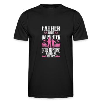 Buck Deer Hunting Hunter Père - T-shirt sport Homme - noir - Devant - AI Model Male 178 dark (178cm)