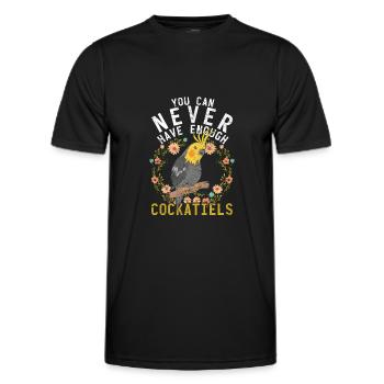 Pet Bird Lover Gift Cockatiel - Men's Functional T-Shirt - black - Front - AI Model Male 178 dark (178cm)