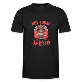 Today Not Jesus Satan Goat Baphomet Satanic - Männer Funktions-T-Shirt - Schwarz - Vorne - AI Model Male 178 dark (178cm)