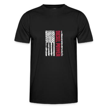 Diesel Amérique - T-shirt sport Homme - noir - Devant - AI Model Male 178 dark (178cm)