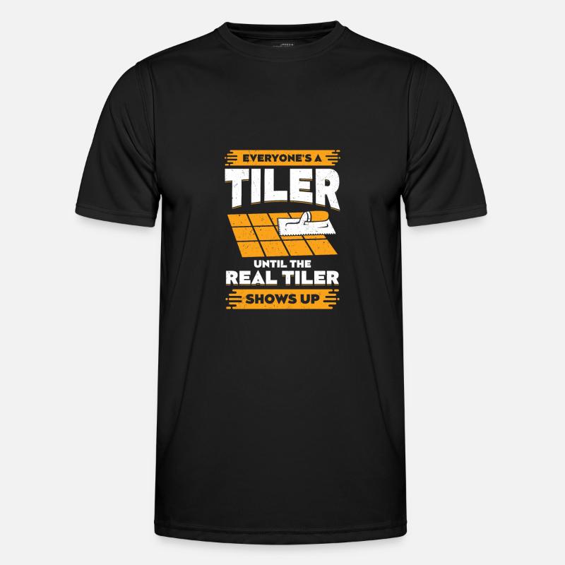 Funny Tiler Profession PlateLayer Gift - Men's Functional T-Shirt - black
