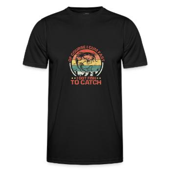 Pêcheur - T-shirt sport Homme - noir - Devant - AI Model Male 178 dark (178cm)