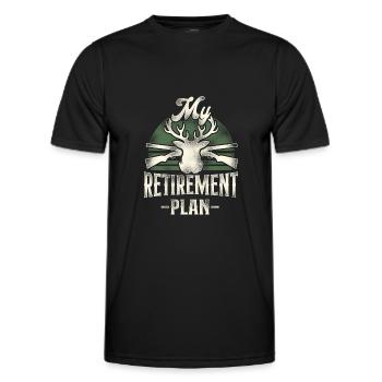 Chasseur de cerfs à la retraite - T-shirt sport Homme - noir - Devant - AI Model Male 178 dark (178cm)