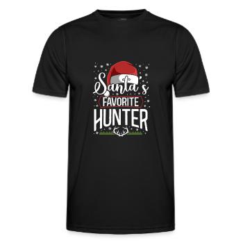 Chasseur de cerfs de Buck Noël - T-shirt sport Homme - noir - Devant - AI Model Male 178 dark (178cm)