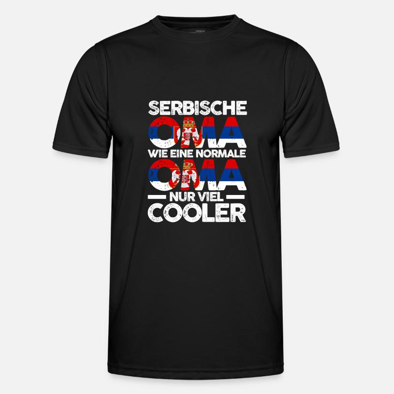 Serbin Serbische Oma Serbien - Männer Funktions-T-Shirt - Schwarz