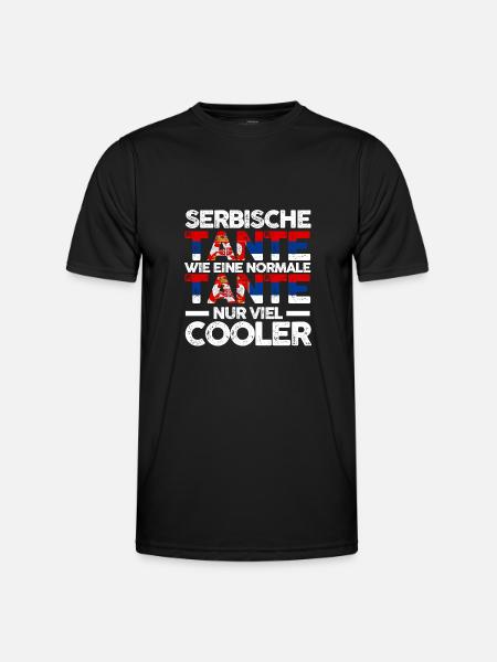Serbin Tante Serbien - Männer Funktions-T-Shirt - Schwarz