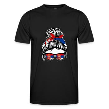 Serbe Serbe Serbie - T-shirt sport Homme - noir - Devant - AI Model Male 178 dark (178cm)