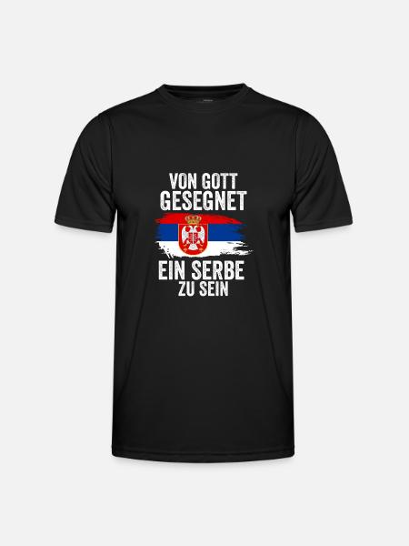 Serbien Serbe Serbisches - Männer Funktions-T-Shirt - Schwarz
