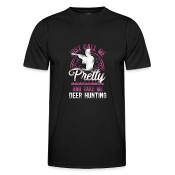Buck Deer Chasse Hunter Girl - T-shirt sport Homme - noir - Devant - AI Model Male 178 dark (178cm)