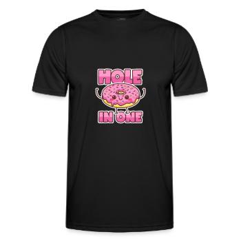 Donut: Trou en un - T-shirt sport Homme - noir - Devant - AI Model Male 178 dark (178cm)