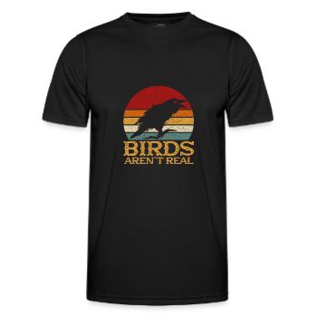 Vintage Birds Arent Real Spy Guard Spy - Men's Functional T-Shirt - black - Front - AI Model Male 178 dark (178cm)