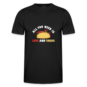 Anti Valentine's All You Need Is Tacos And Love - Männer Funktions-T-Shirt - Schwarz - Vorne - AI Model Male 178 dark (178cm)