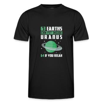 63 Earths Can Fit Inside Uranus - Männer Funktions-T-Shirt - Schwarz - Vorne - AI Model Male 178 dark (178cm)