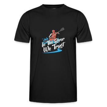 Rafting Canoë Kayak d’eau vive - T-shirt sport Homme - noir - Devant - AI Model Male 178 dark (178cm)