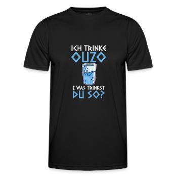 Ich trinke Ouzo - Männer Funktions-T-Shirt - Schwarz - Vorne - AI Model Male 178 dark (178cm)