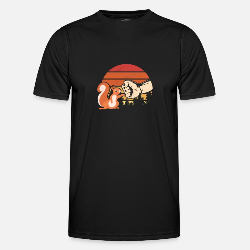 Eichhörnchen Fauststoß Eichhörnchen Liebhaber - Männer Funktions-T-Shirt - Schwarz