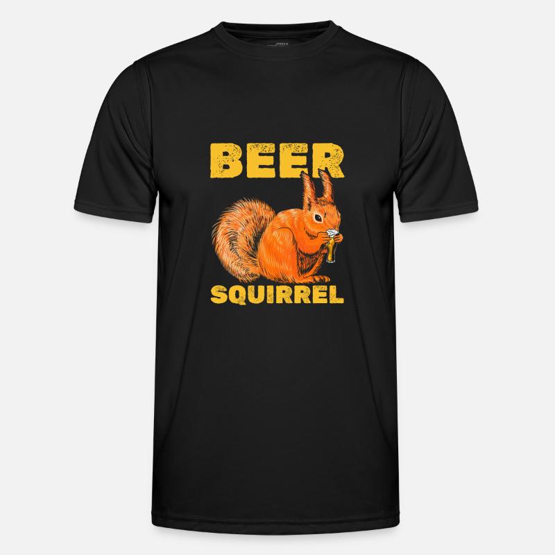 Funny squirrel, funny squirrel - Men's Functional T-Shirt - black
