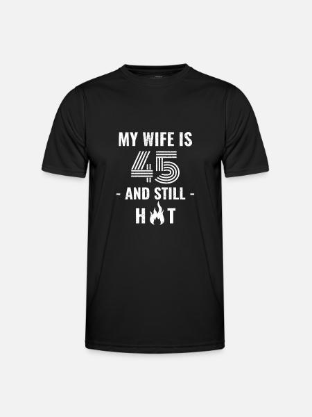 45 years birthday wife gift - Men's Functional T-Shirt - black