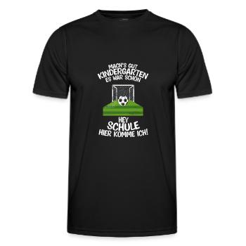 Schulkind Fußball Schulstart Geschenk - Männer Funktions-T-Shirt - Schwarz - Vorne - AI Model Male 178 dark (178cm)