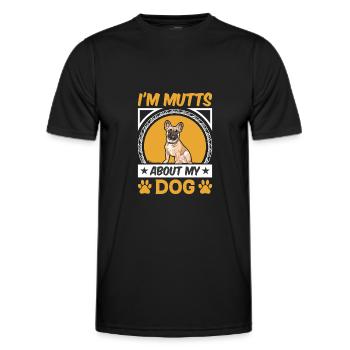 I Am Mutts About Dog French Bulldog - Men's Functional T-Shirt - black - Front - AI Model Male 178 dark (178cm)
