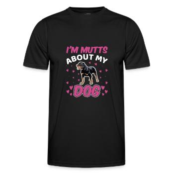 I Am Mutts About Dog Rottweiler Funny - Men's Functional T-Shirt - black - Front - AI Model Male 178 dark (178cm)
