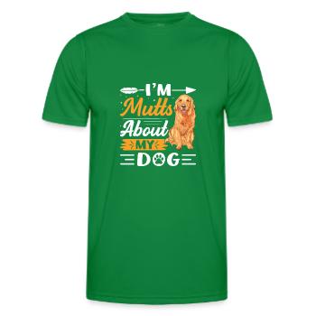 I Am Mutts About Dog Beagle Funny - Men's Functional T-Shirt - kelly green - Front - AI Model Male 178 dark (178cm)