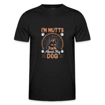 I'm Mutts About Dog Dachshund Funny Dog Owners - Men's Functional T-Shirt - black - Front - AI Model Male 178 dark (178cm)