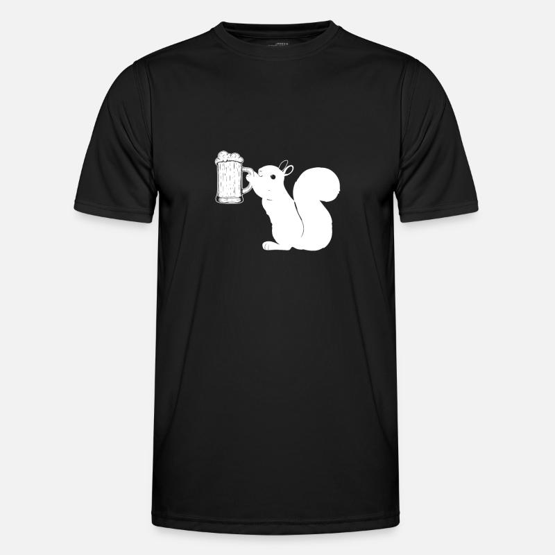Biereichhörnchen Lustiges Eichhörnchen - Männer Funktions-T-Shirt - Schwarz
