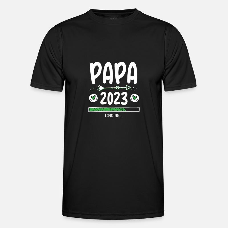 Papa 2023 Loading - Männer Funktions-T-Shirt - Schwarz