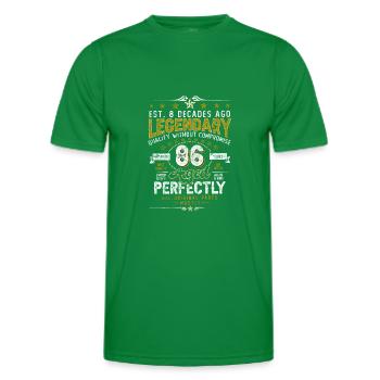 Vintage Legendary - Aged perfectly 86th birthday - Men's Functional T-Shirt - kelly green - Front - AI Model Male 178 dark (178cm)