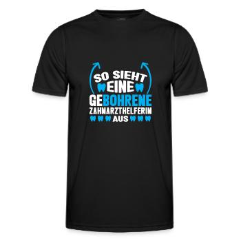 Zahnarzt Bohren Zahn Geschenk - Männer Funktions-T-Shirt - Schwarz - Vorne - AI Model Male 178 dark (178cm)
