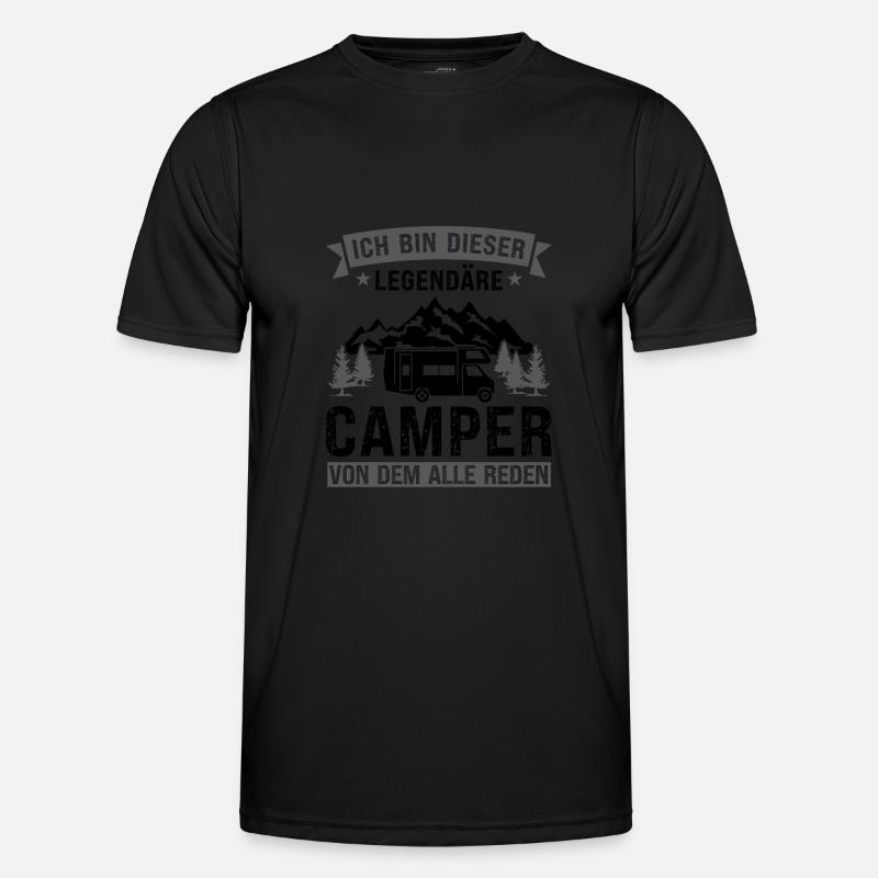 Campen camper Wanderung Geschenk - Männer Funktions-T-Shirt - Schwarz