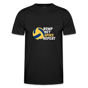 Volleyball Bump Set Spike Repeat - Männer Funktions-T-Shirt - Schwarz - Vorne - AI Model Male 178 dark (178cm)