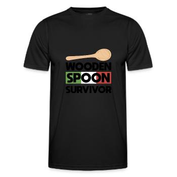 Wooden Spoon Survivor - Männer Funktions-T-Shirt - Schwarz - Vorne - AI Model Male 178 dark (178cm)