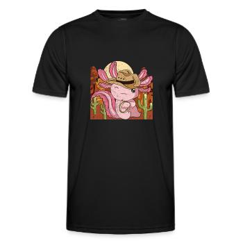 Cowboy Animal Motif Cadeau Axolotl - T-shirt sport Homme - noir - Devant - AI Model Male 178 dark (178cm)