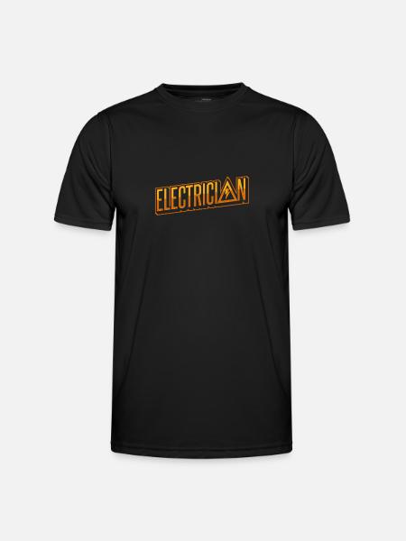 Electrician Electrical Engineer Electronics Technician - Men's Functional T-Shirt - black