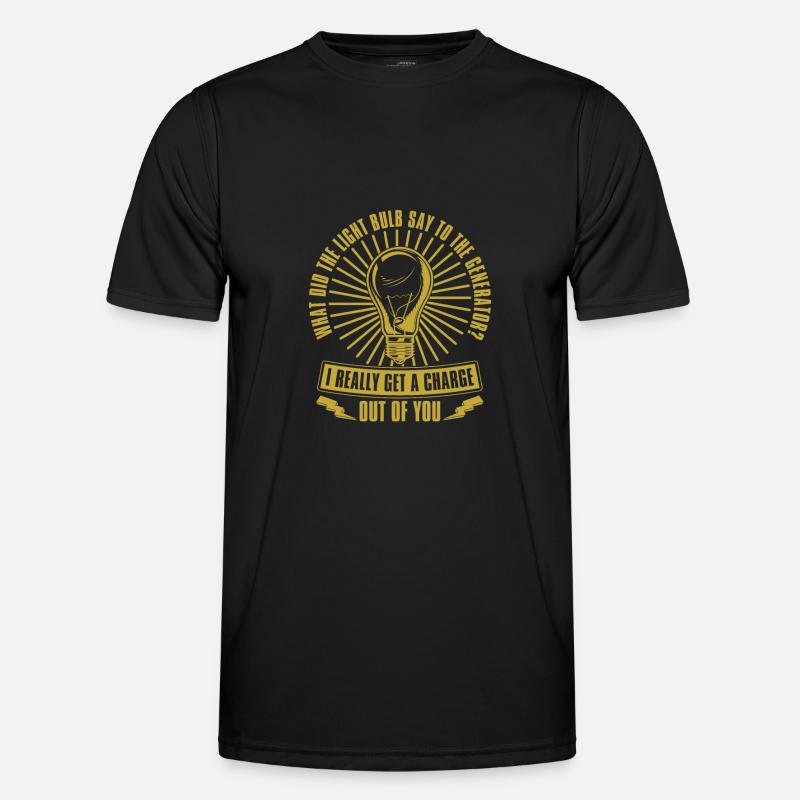 Electrician Electrical Engineer Electronics Technician - Men's Functional T-Shirt - black