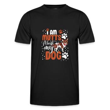 I Am Mutts About Dog Chihuahua Funny - Men's Functional T-Shirt - black - Front - AI Model Male 178 dark (178cm)