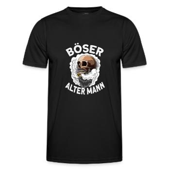 Böser alter mann Opa Skull Totenkopf Geschenk - Männer Funktions-T-Shirt - Schwarz - Vorne - AI Model Male 178 dark (178cm)