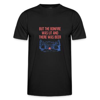 Mais le feu de joie était allumé Camping Camping Camping Camping - T-shirt sport Homme - noir - Devant - AI Model Male 178 dark (178cm)