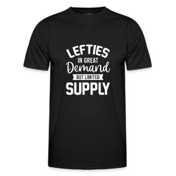 Lefty - Gauchers en forte demande mais offre limitée - T-shirt sport Homme - noir - Devant - AI Model Male 178 dark (178cm)