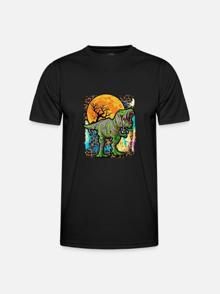 Halloween Dinosaur Zombie Tie Dye - Men's Functional T-Shirt - black