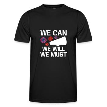 We Can We Must We Will Cheerleading Cheerleader Da - Männer Funktions-T-Shirt - Schwarz - Vorne - AI Model Male 178 dark (178cm)