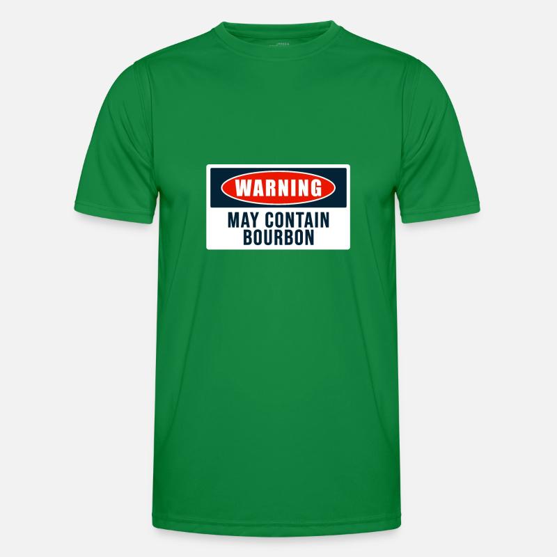 Warning May Contain Bourbon Männer Funktions-T-Shirt