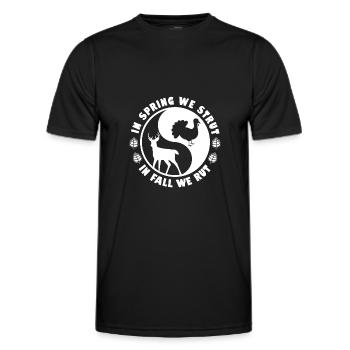 In Spring We Strut In Fall We Rut - Männer Funktions-T-Shirt - Schwarz - Vorne - AI Model Male 178 dark (178cm)