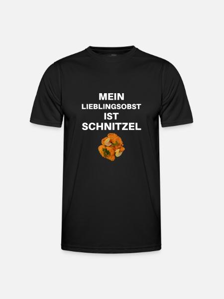 Mein Lieblingsobst ist der Schnitzel - Männer Funktions-T-Shirt - Schwarz