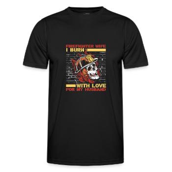 Pompier volontaire Pompier - T-shirt sport Homme - noir - Devant - AI Model Male 178 dark (178cm)