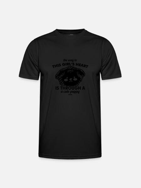 Hundedame Mädchen Liebe Geschenk - Männer Funktions-T-Shirt - Schwarz